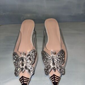 Elegant Women's Butterfly Embellished Mules